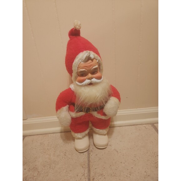 The Rushton Co. Vintage 16" Santa Claus Rubber Face White Gloves - Picture 1 of 12
